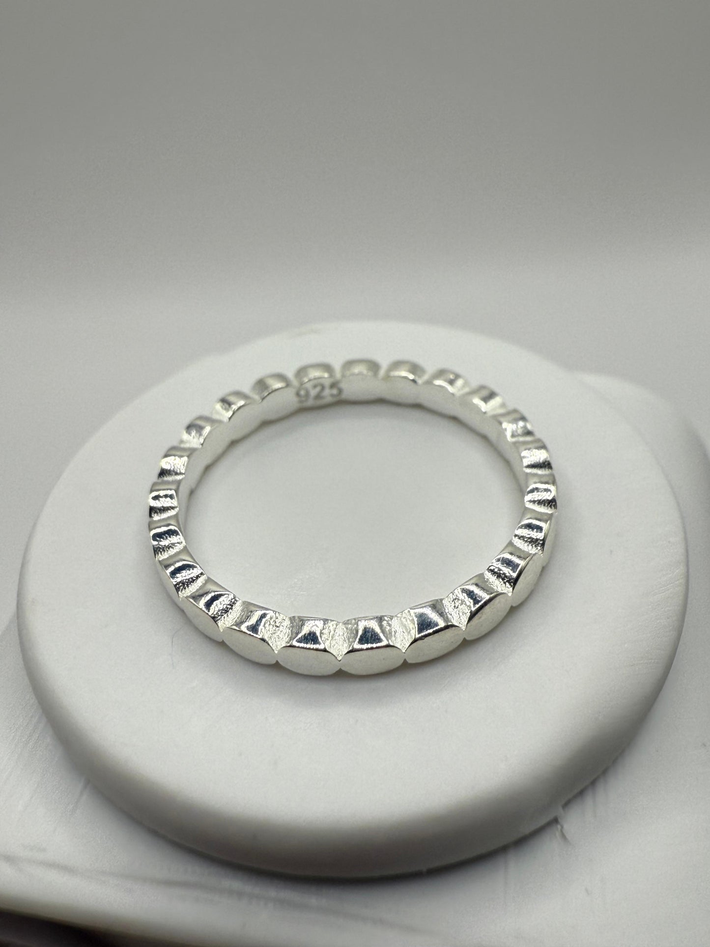 Oval Shaped Stacking Ring Sterling Silver 925