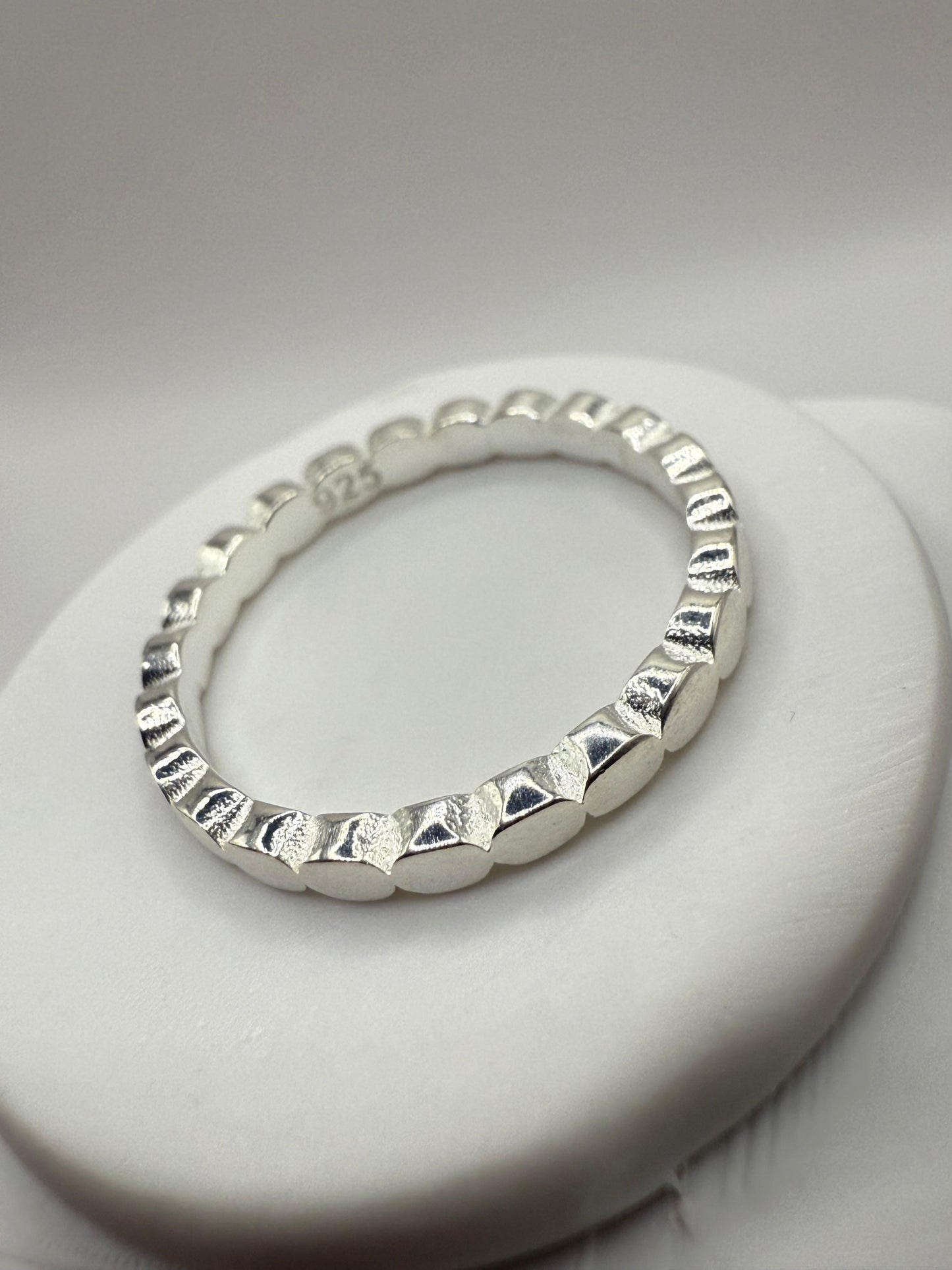 Oval Shaped Stacking Ring Sterling Silver 925