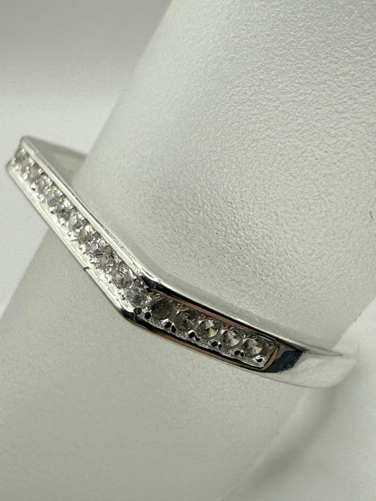 Flat Top C/Z Band Sterling Silver 925