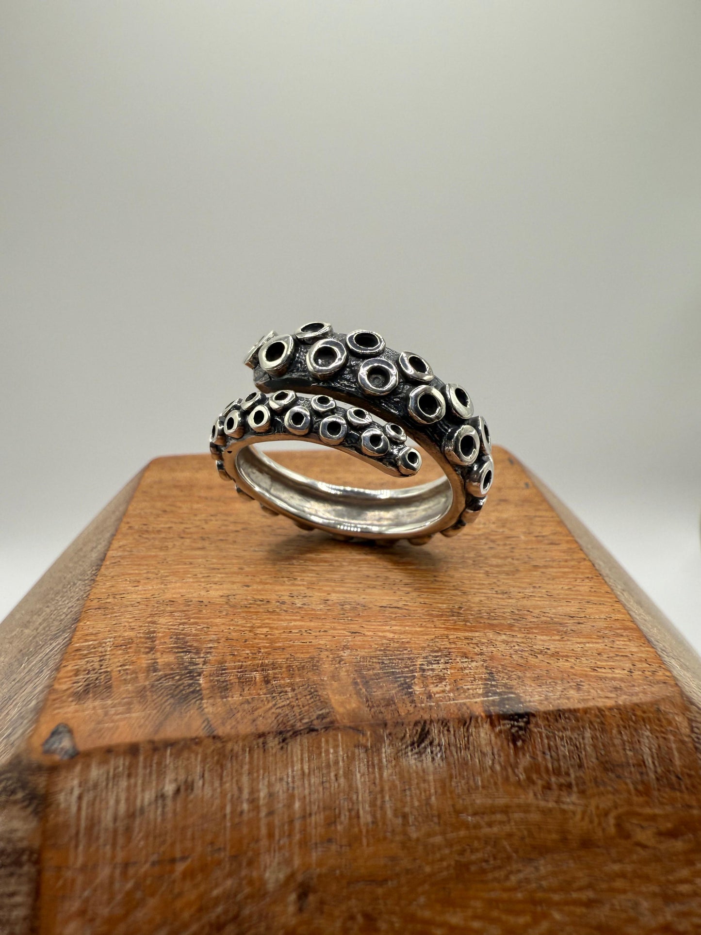 Solid Octopus Tentacle Hand Made Sterling Silver 925 Ring