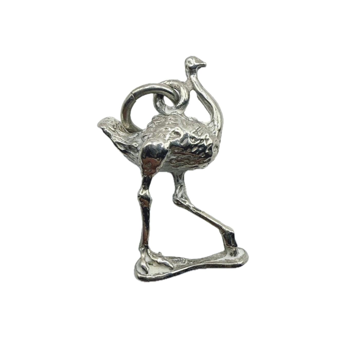 Ostrich Pendant-Charm Sterling Silver 925