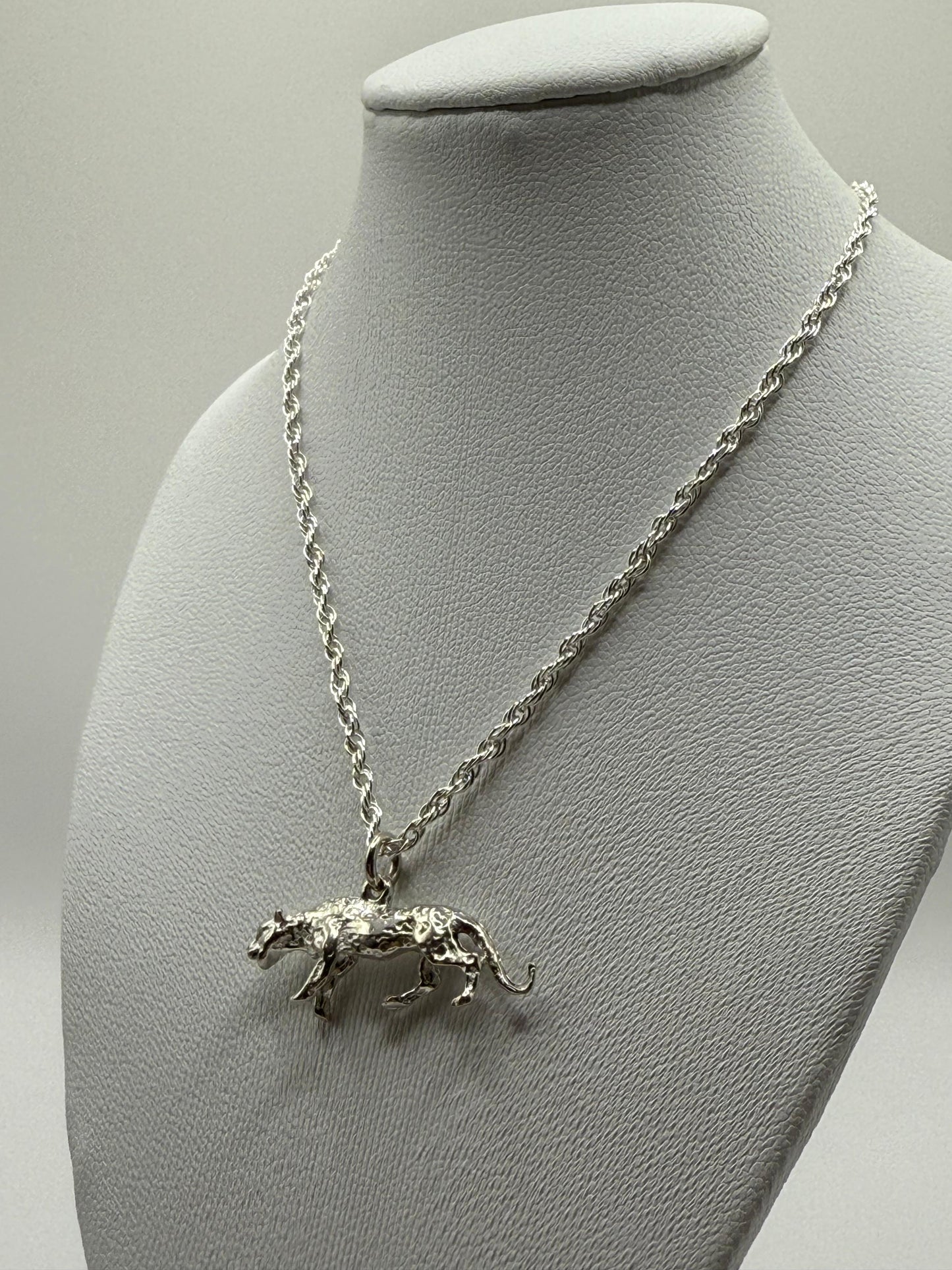 Leopard Necklace Thin Rope 44cm