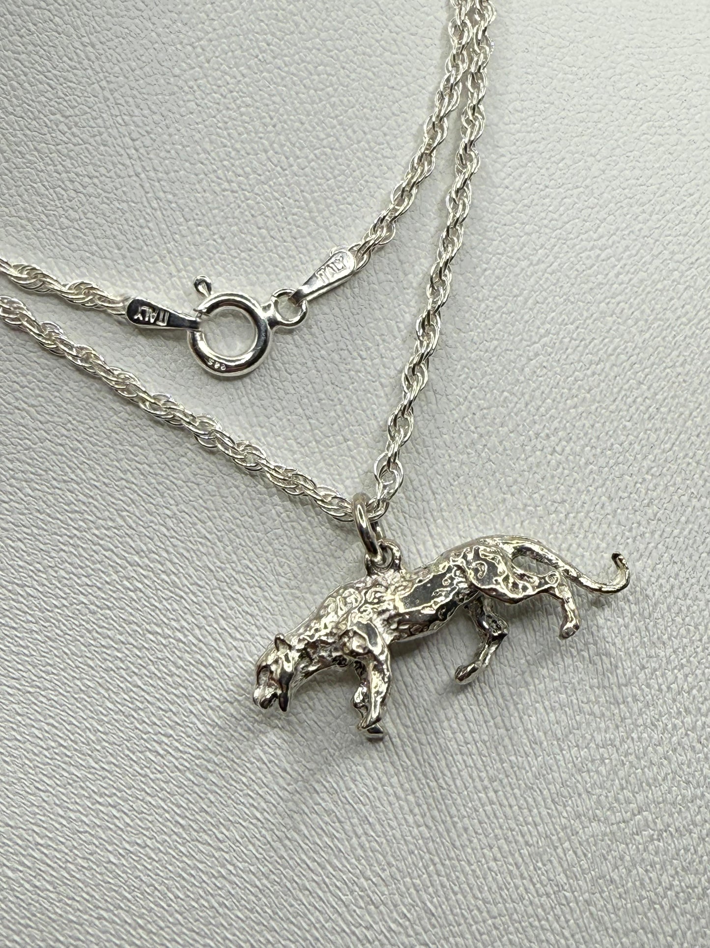 Leopard Necklace Thin Rope 44cm