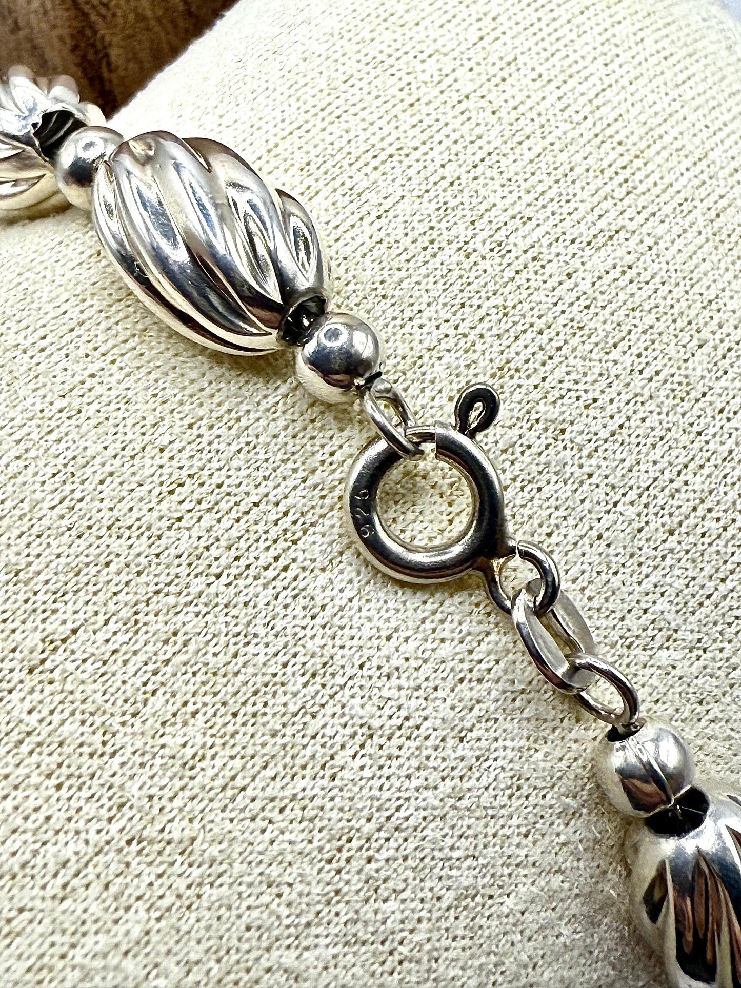 Fancy Bead Bracelet Sterling Silver 925