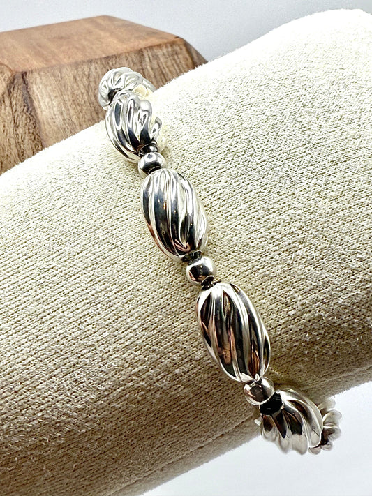 Fancy Bead Bracelet Sterling Silver 925
