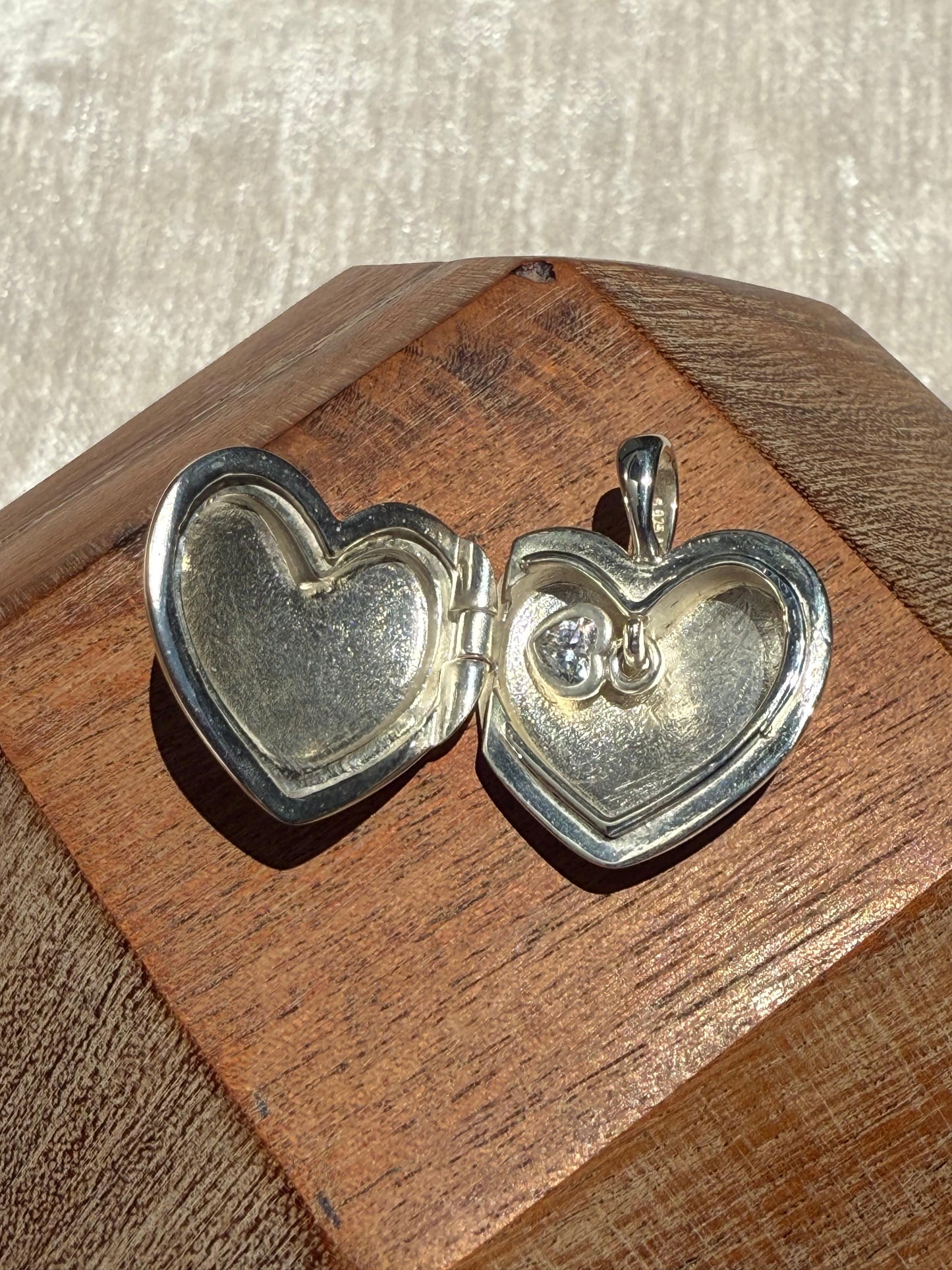 Solid Heart Locket Sterling Silver 925