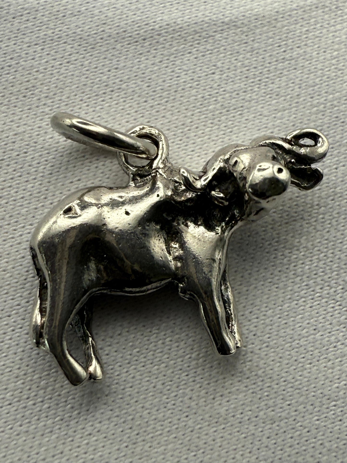 Handmade Solid Buffalo Charm Sterling Silver 925