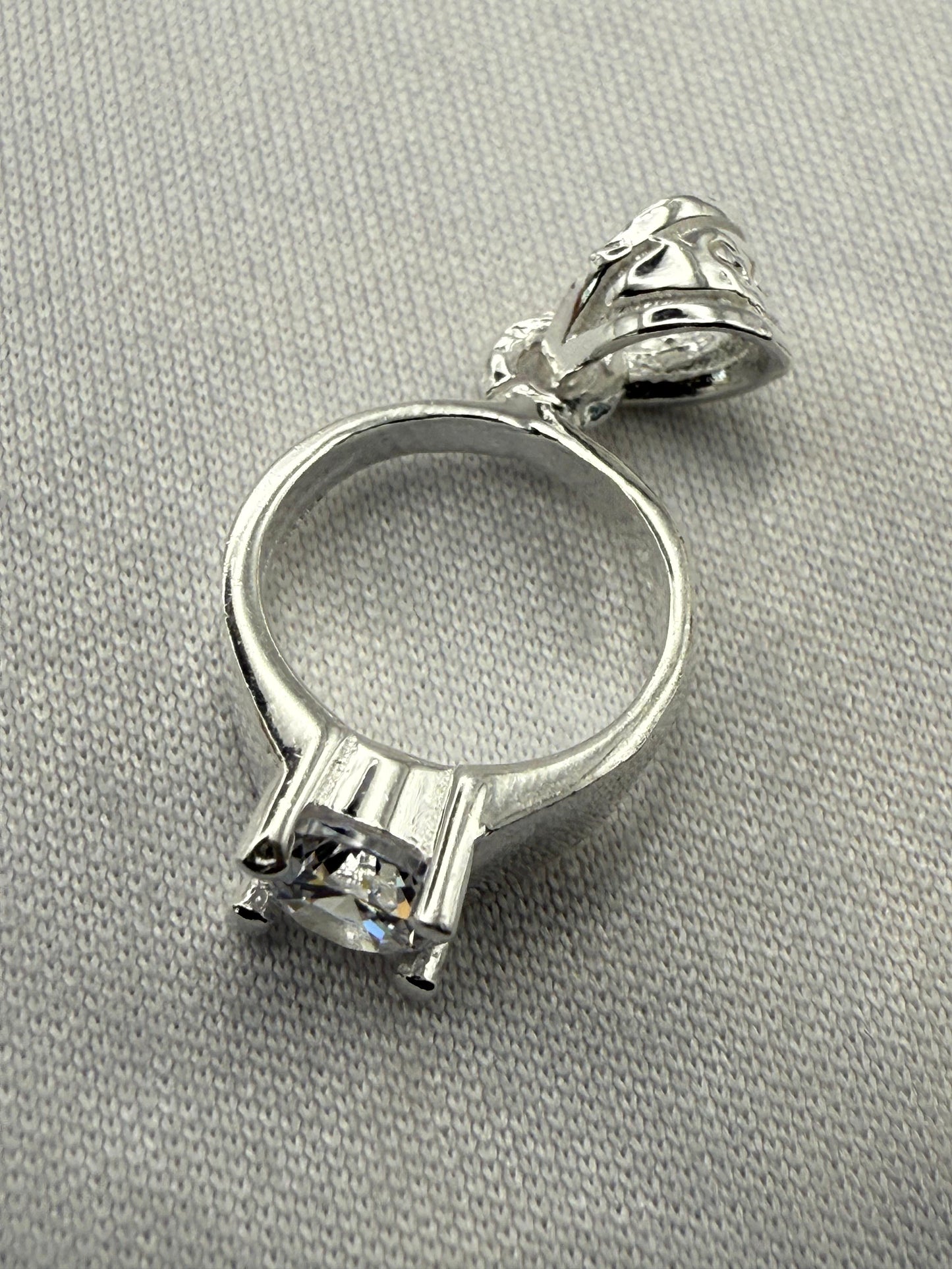 C/Z Ring Pendant Sterling Silver 925