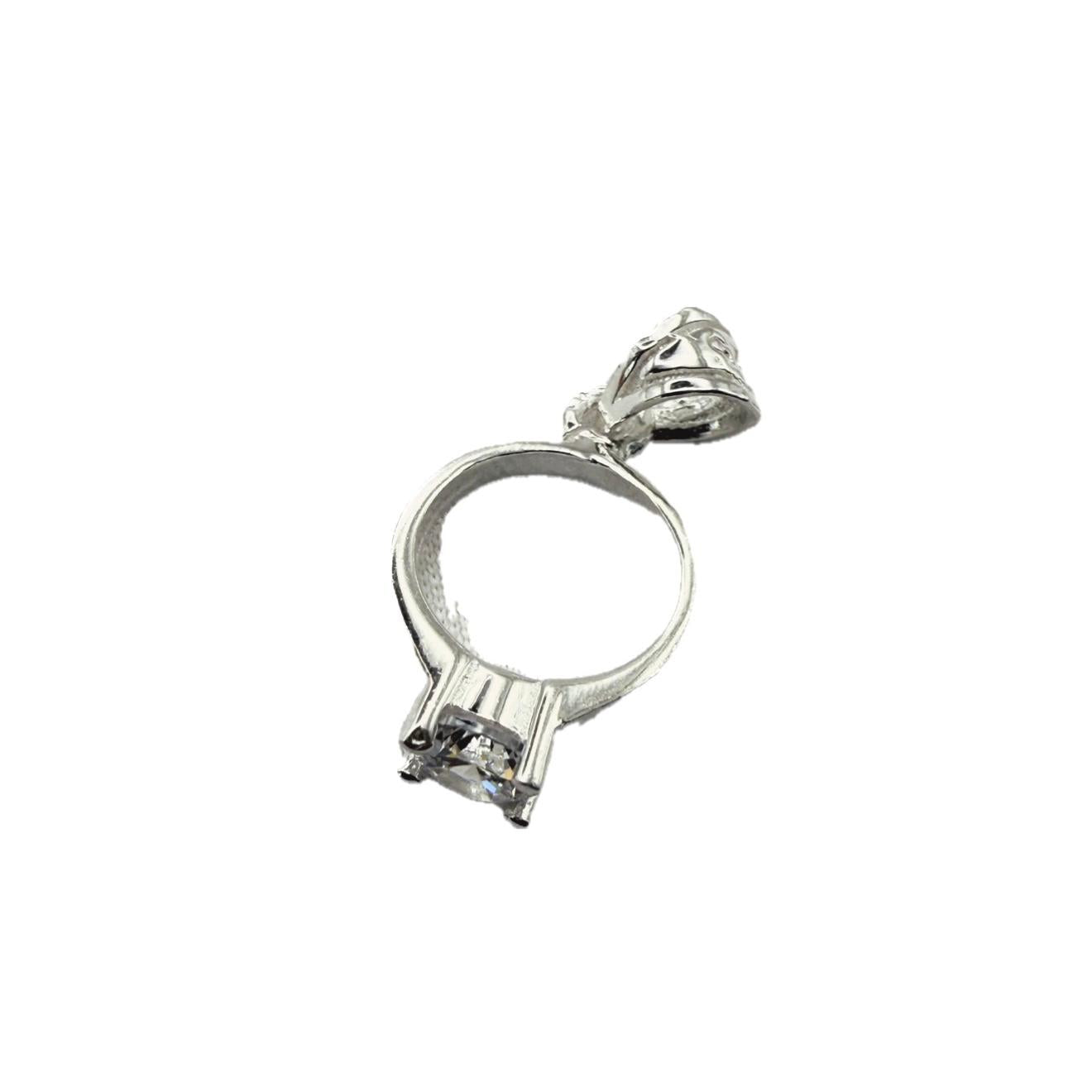 C/Z Ring Pendant Sterling Silver 925