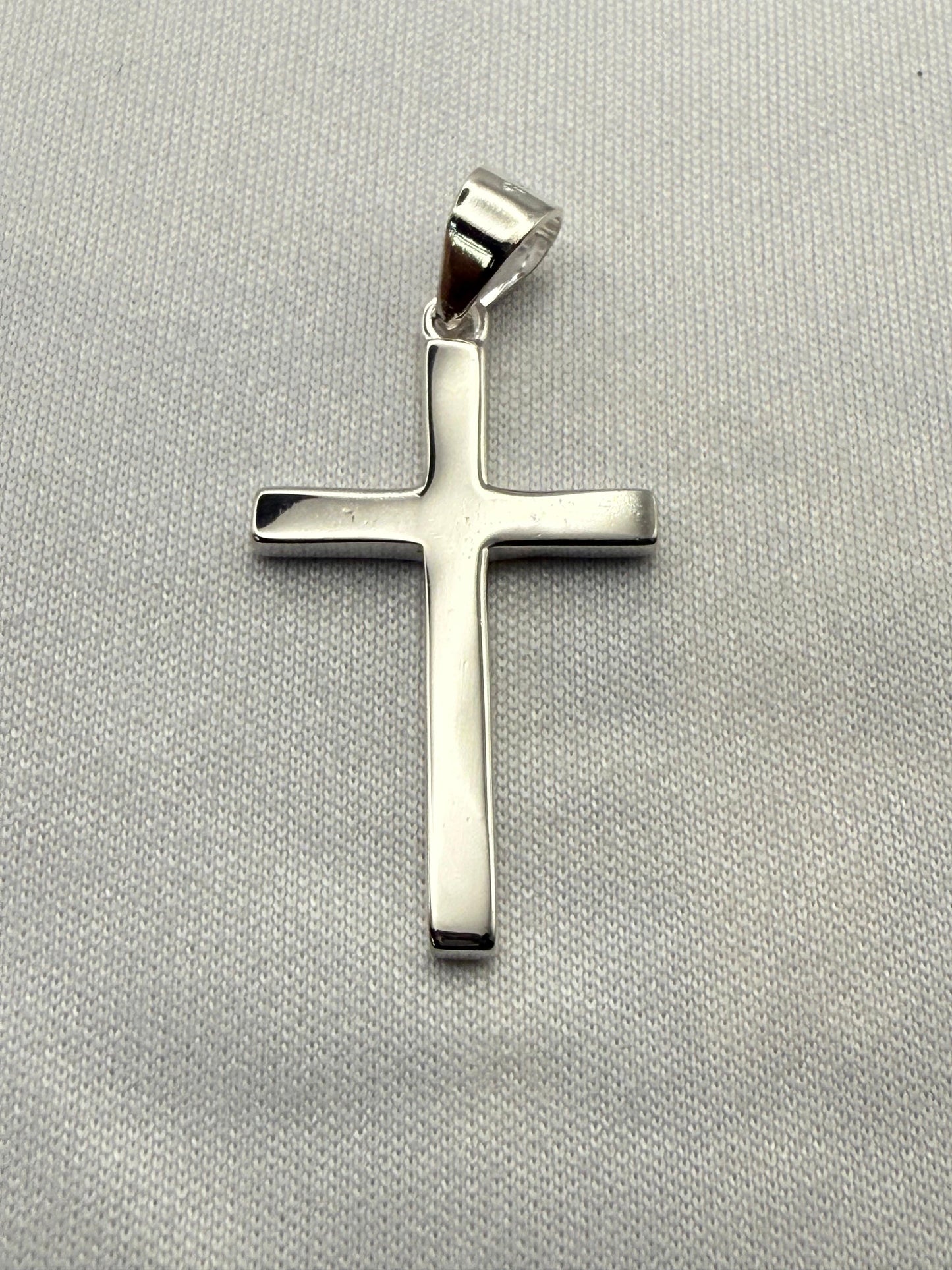 Solid Medium Thick Cross Sterling Silver 925