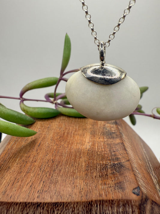Pebble Pendant on chain Sterling Silver 925