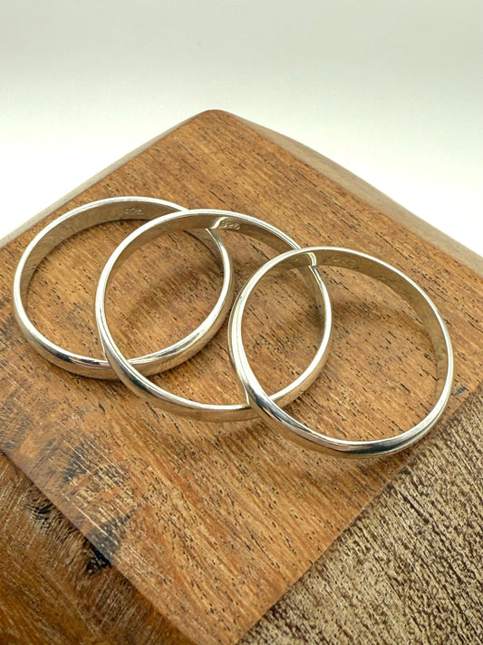 Plain Sterling Silver 925 Bands