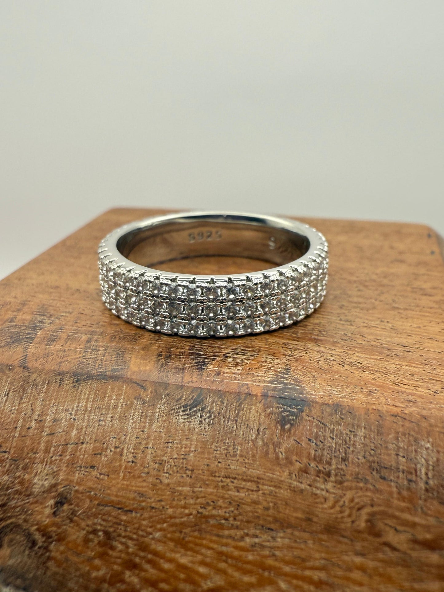 Eternal fully paved C/Z 6mm ring Sterling Silver 925