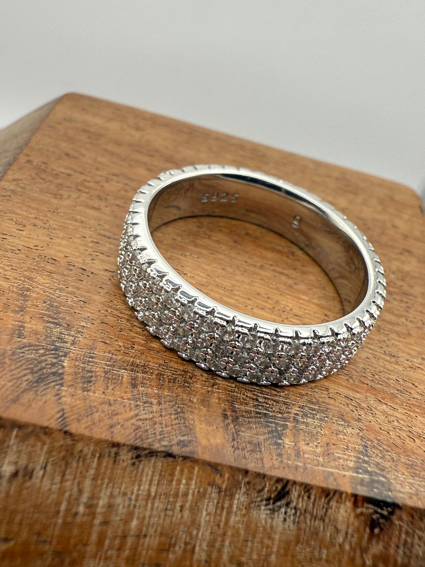 Eternal fully paved C/Z 6mm ring Sterling Silver 925