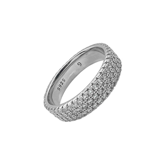 Eternal fully paved C/Z 6mm ring Sterling Silver 925