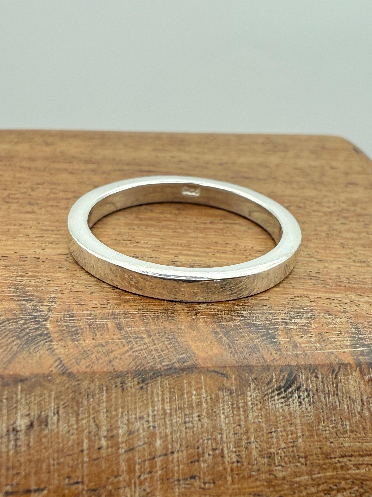 Solid 2mm Ring Sterling Silver 925