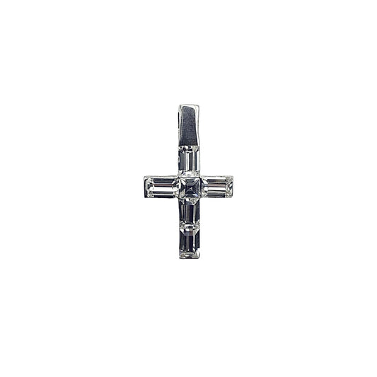 Small C/Z Cross Sterling Silver 925