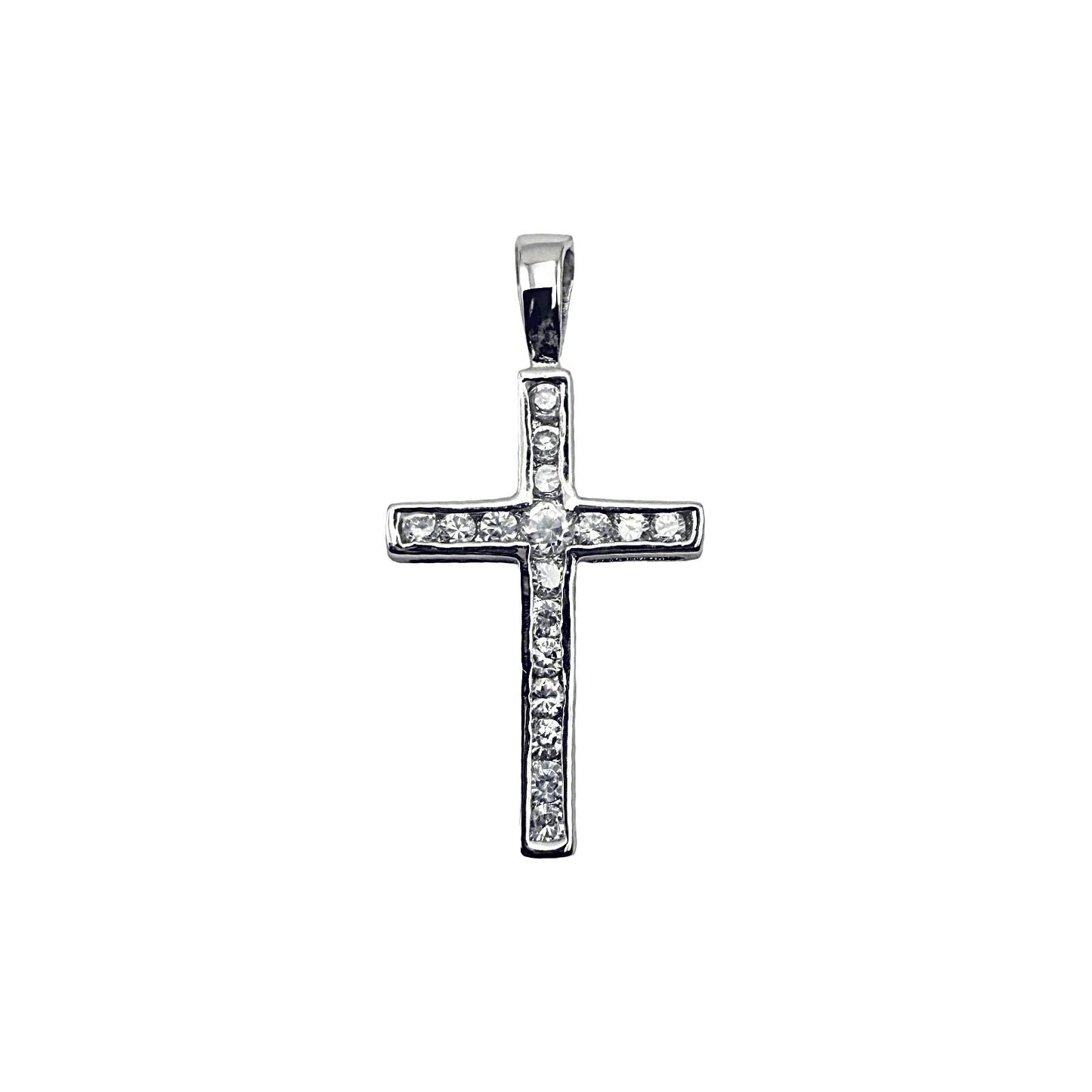 Soft Light C/Z Cross Sterling Silver 925