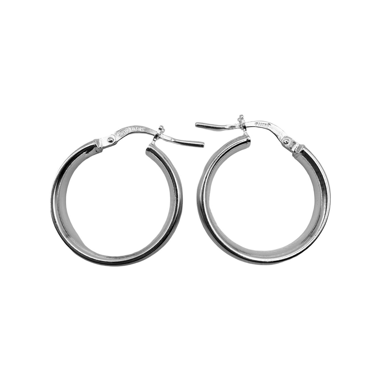 Oval Hoop Earrings 3mm x 20mm Sterling Silver 925