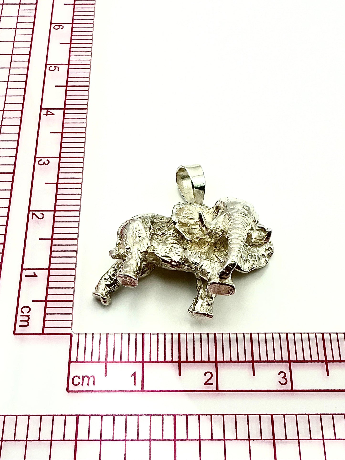 Large Bespoke Elephant Pendant Sterling Silver 925