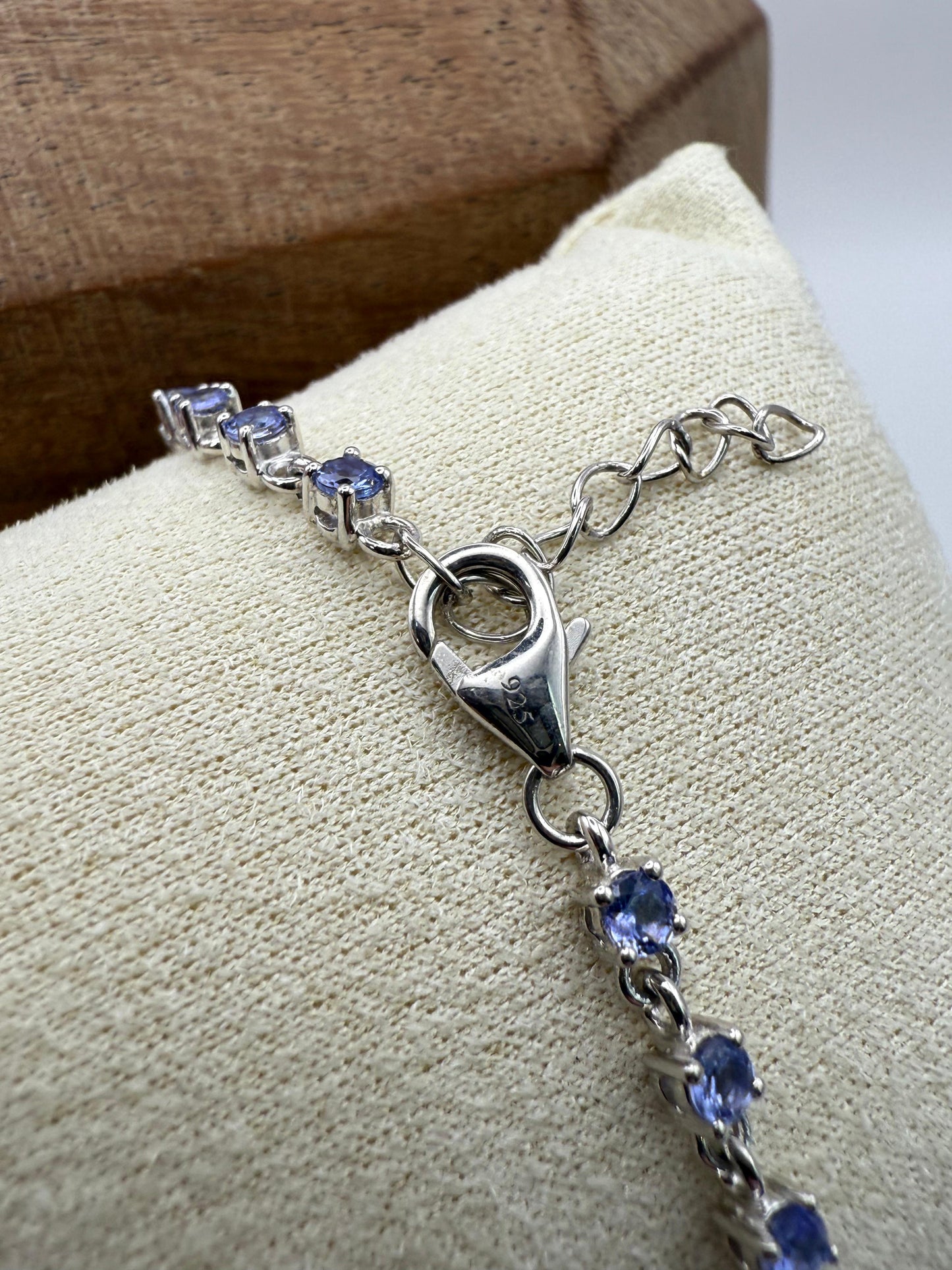 Round cut Tanzanite Bracelet Sterling Silver 925