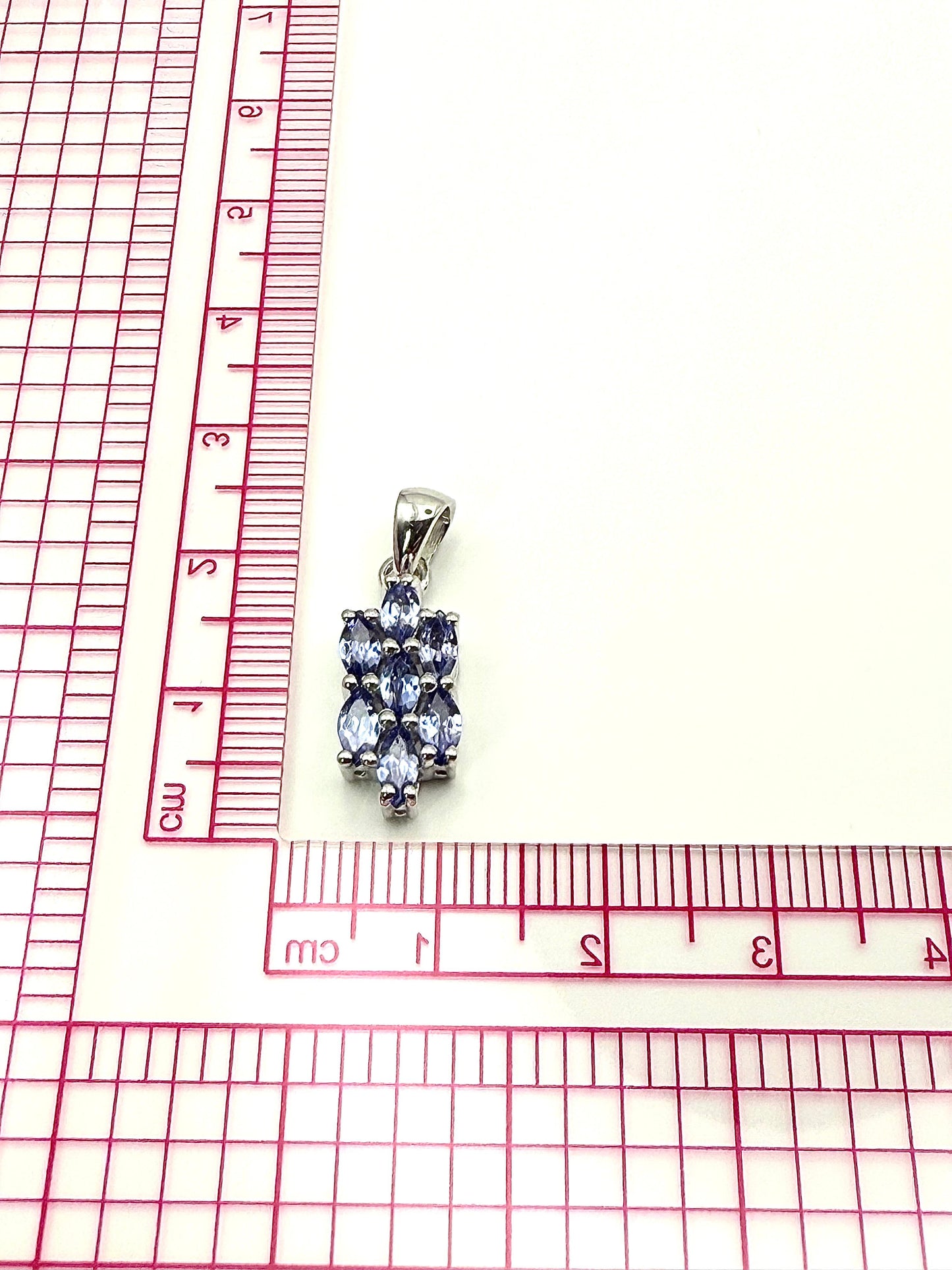 Oval Cluster Tanzanite Pendant Sterling Silver 925