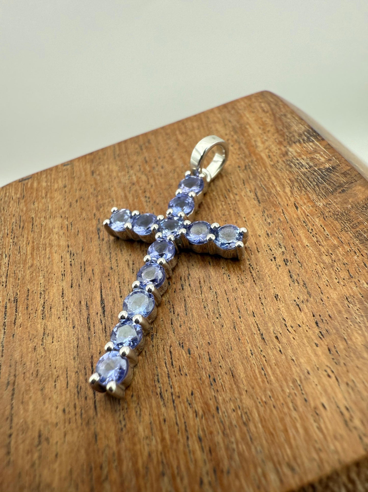 Cross Tanzanite Pendant Sterling Silver 925