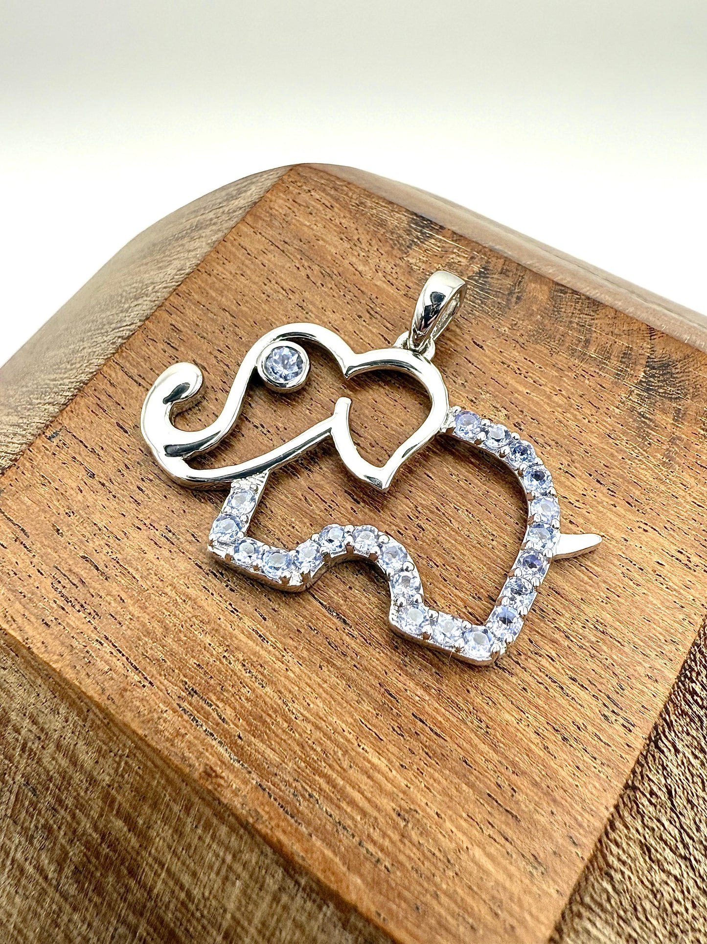 Tanzanite Elephant Pendant Sterling Silver 925