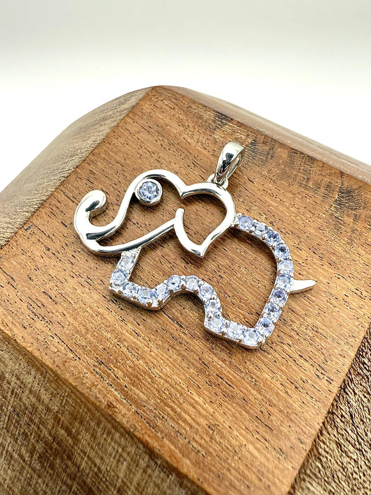 Tanzanite Elephant Pendant Sterling Silver 925