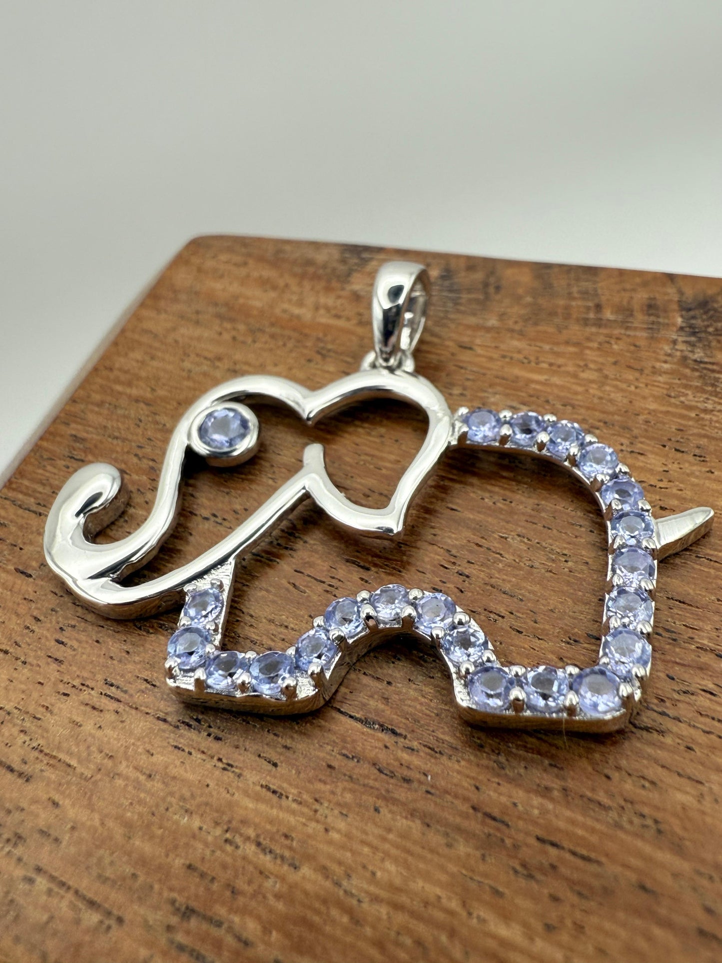 Tanzanite Elephant Pendant Sterling Silver 925
