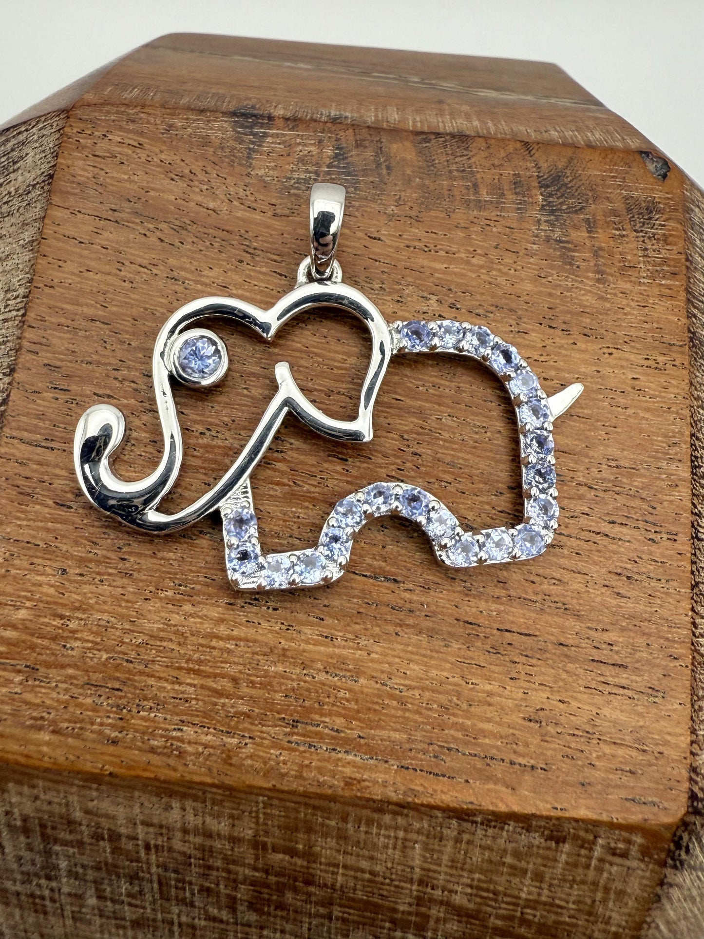 Tanzanite Elephant Pendant Sterling Silver 925