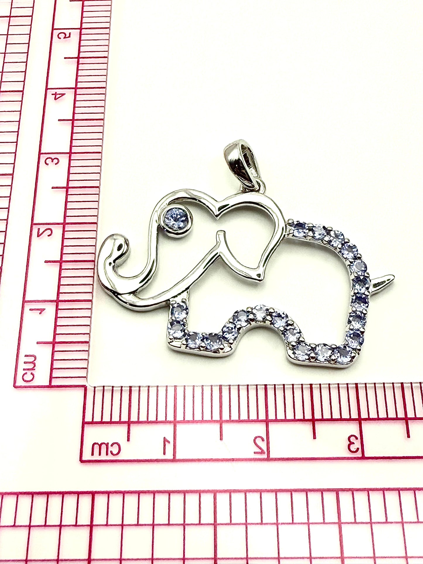 Tanzanite Elephant Pendant Sterling Silver 925