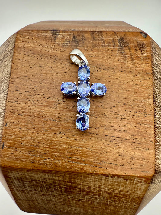 Violet Grace Tanzanite Cross Sterling Silver 925