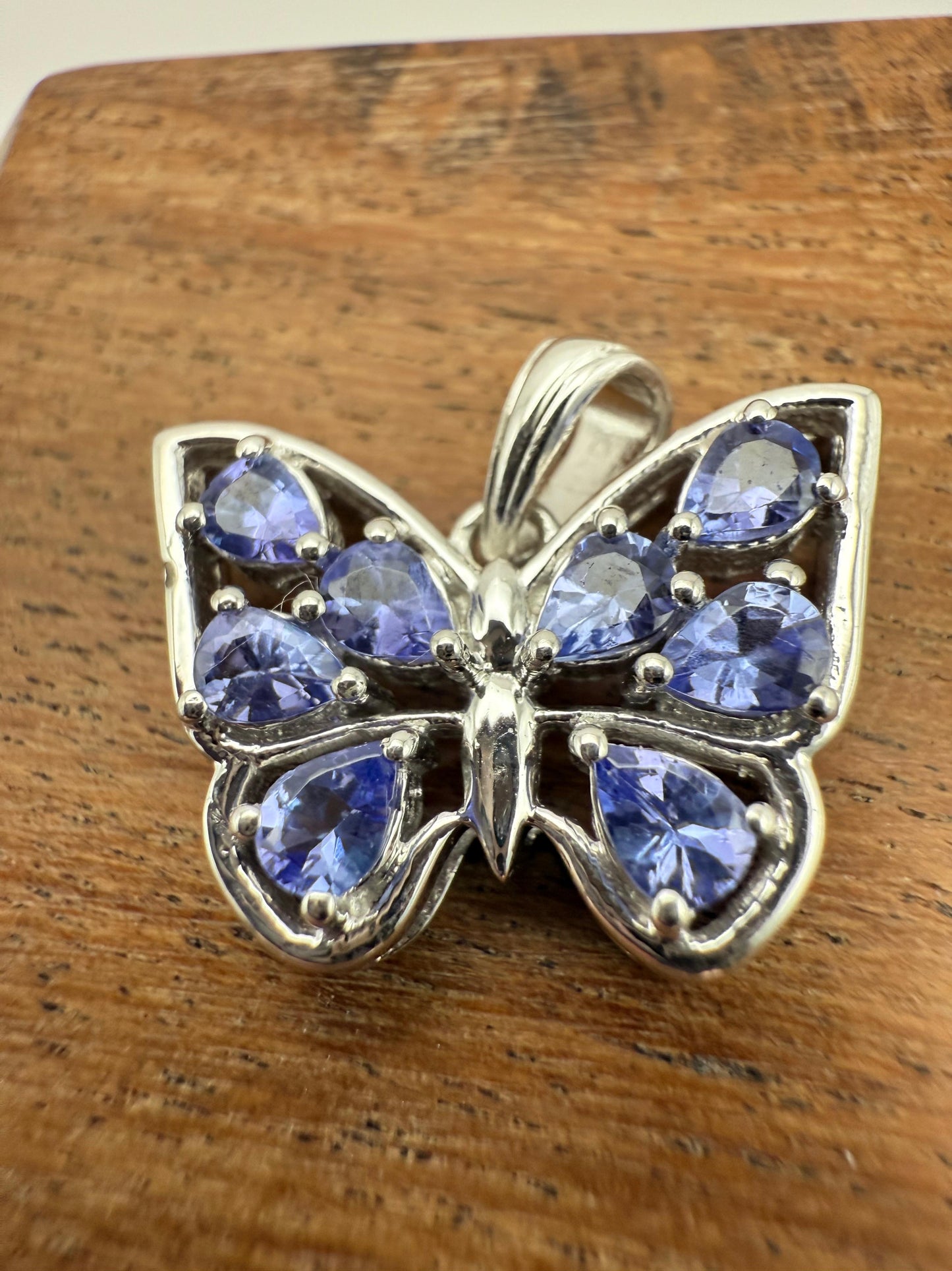 Butterfly Tanzanite Pendant Sterling Silver 925
