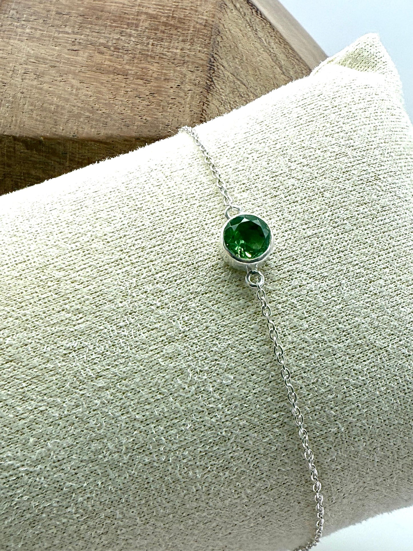 Peridot (6mm) Bracelet Sterling Silver 925