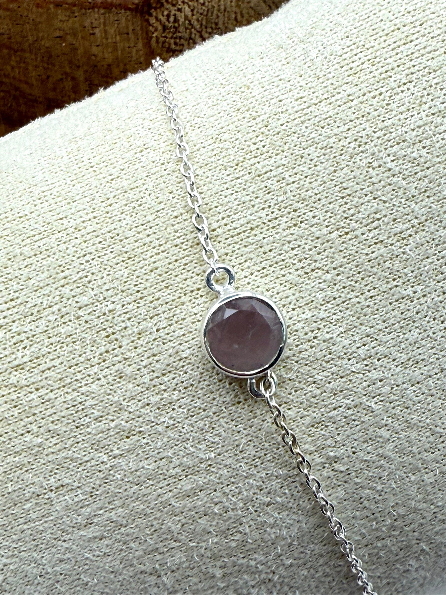 Rose Quartz (6mm) Bracelet Sterling Silver 925