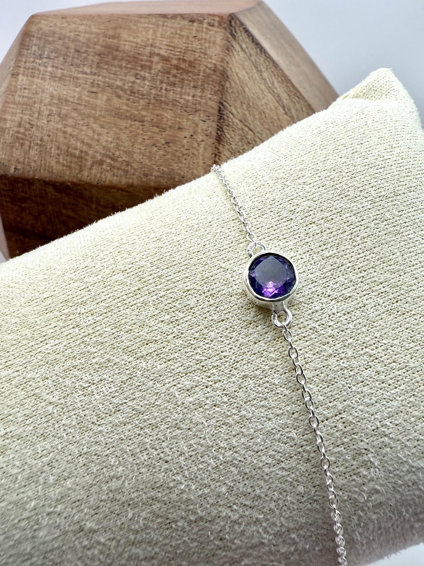 Amethyst (6mm) Bracelet Sterling Silver 925
