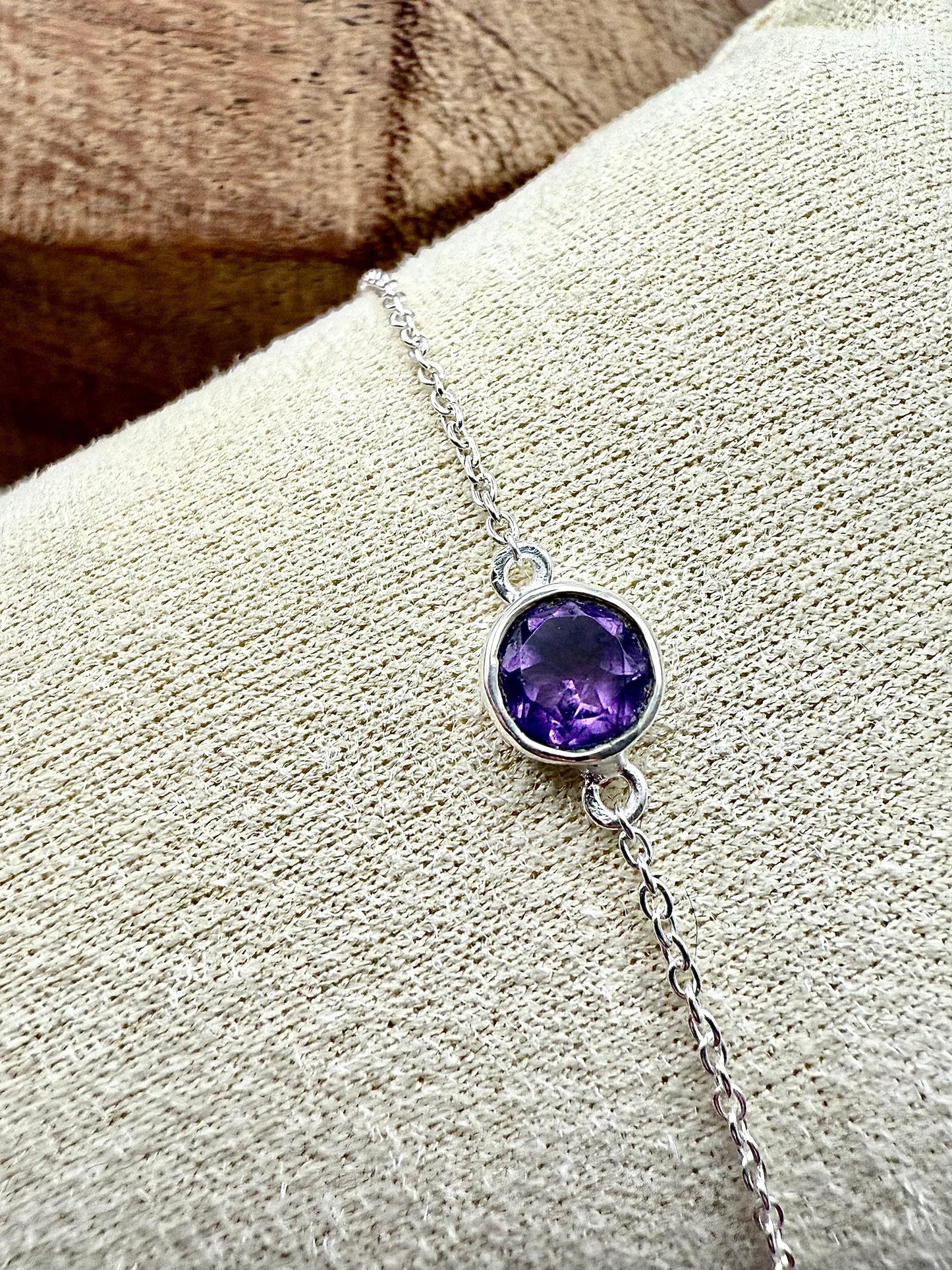 Amethyst (6mm) Bracelet Sterling Silver 925