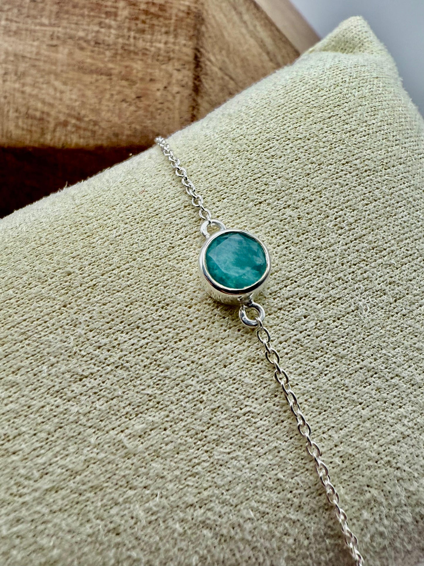 Amazonite (6mm) Bracelet Sterling Silver 925