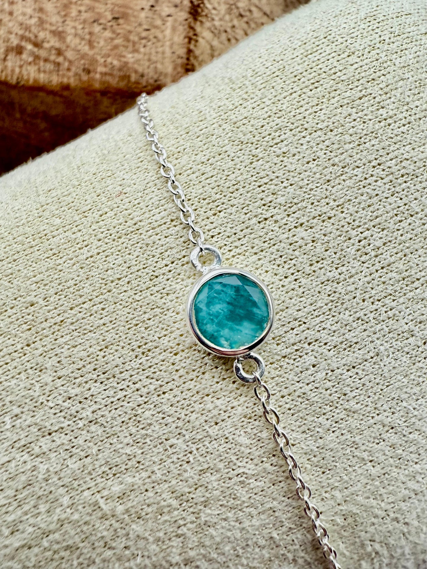 Amazonite (6mm) Bracelet Sterling Silver 925