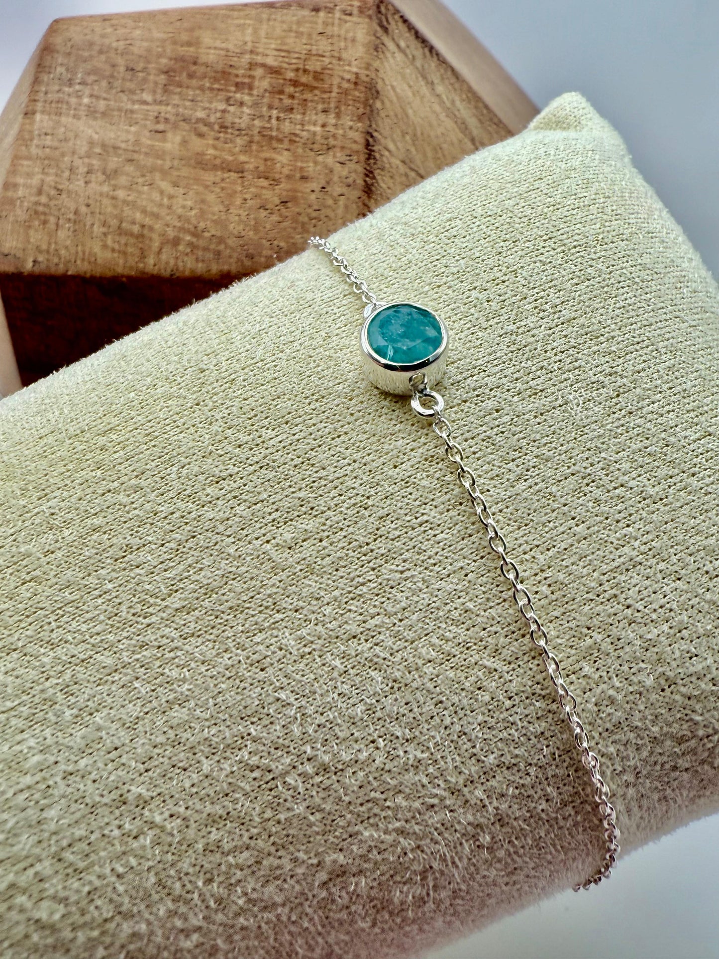 Amazonite (6mm) Bracelet Sterling Silver 925