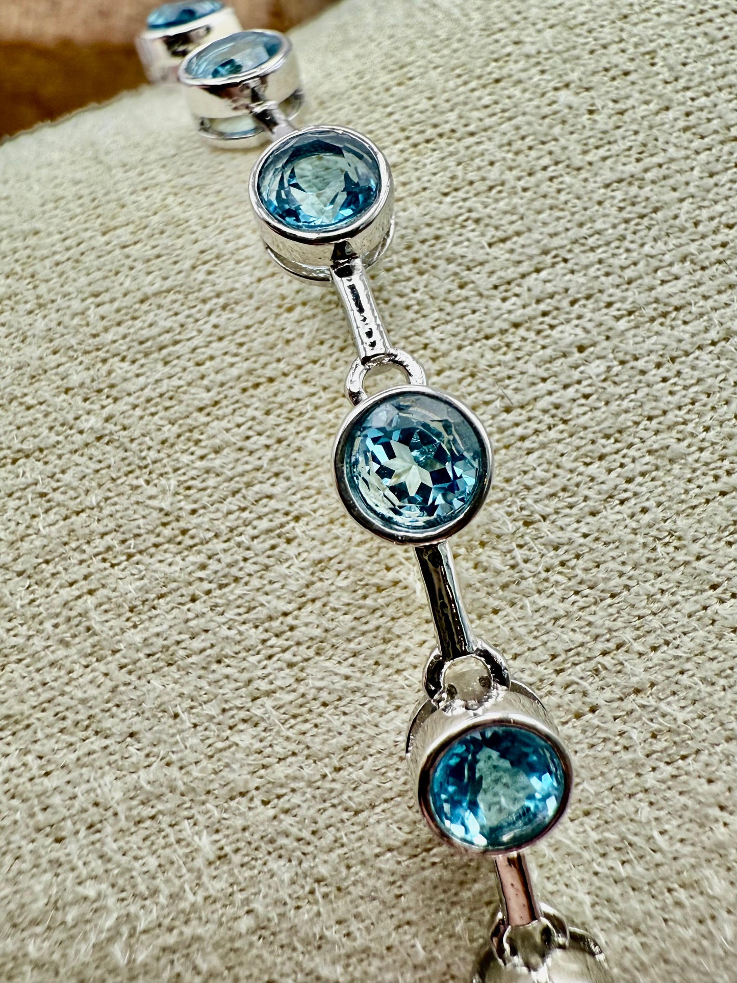Sky Blue Topaz Bracelet Sterling Silver 925