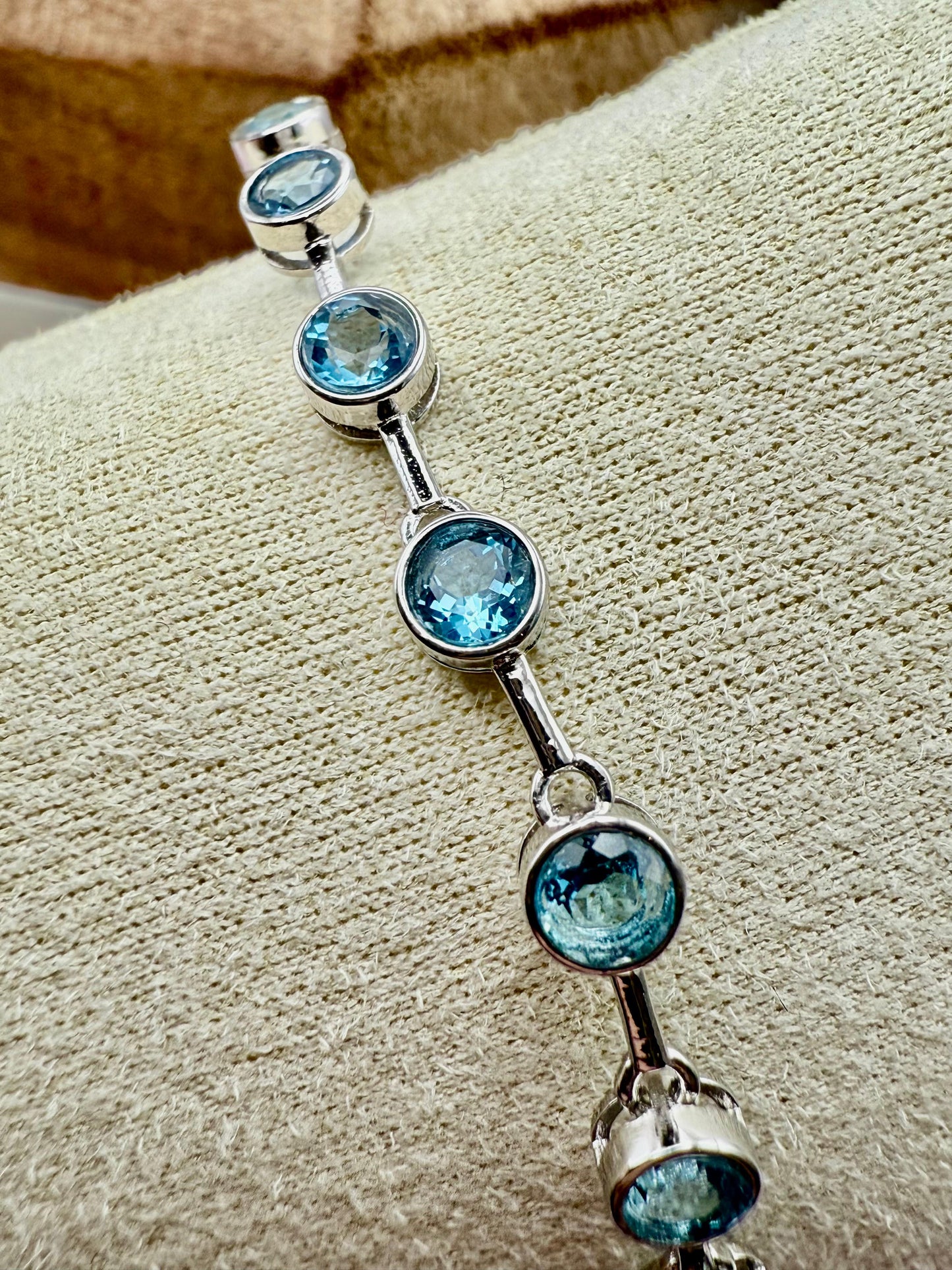 Sky Blue Topaz Bracelet Sterling Silver 925