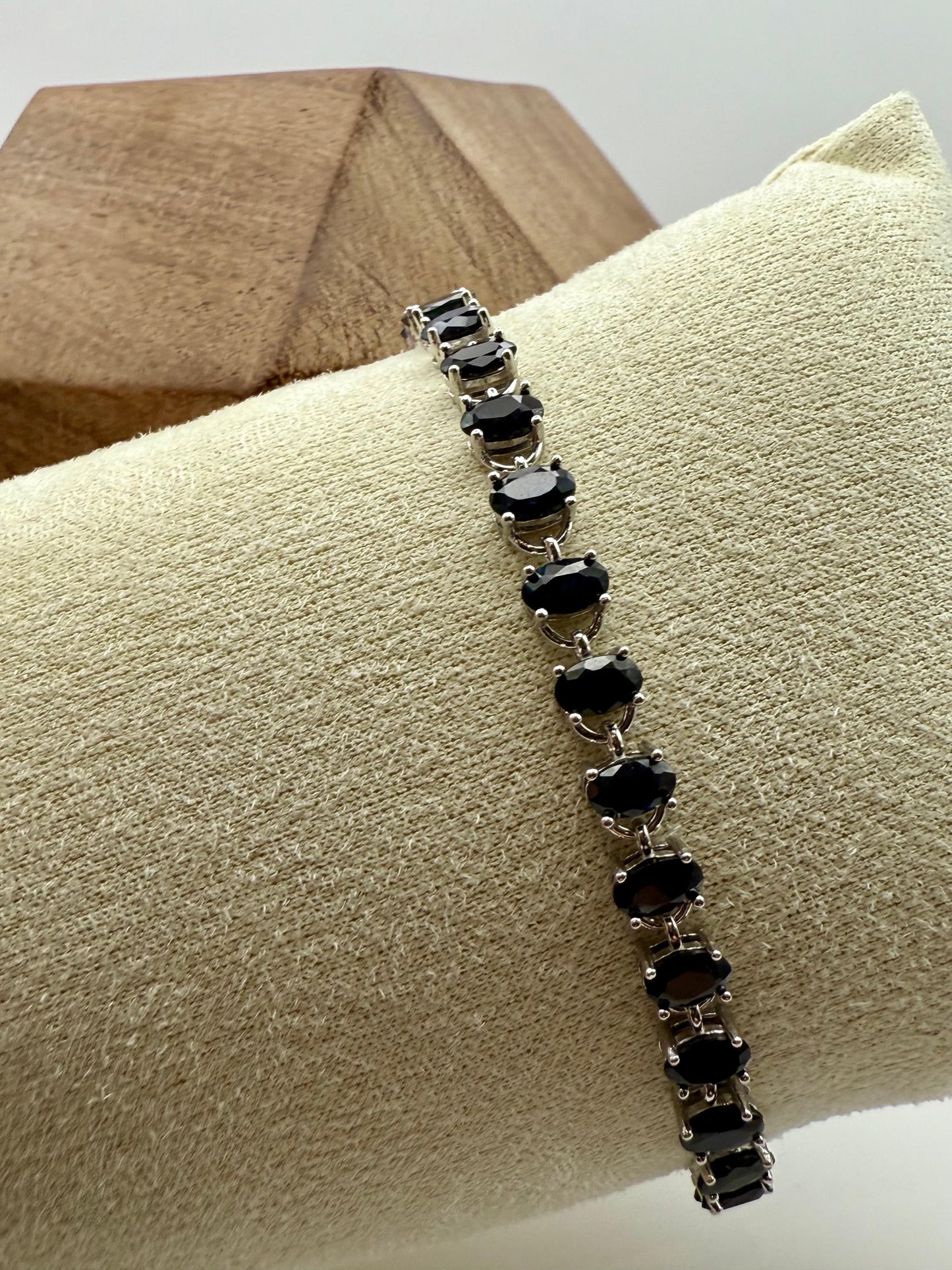Oval Sapphire Bracelet Sterling Silver 925