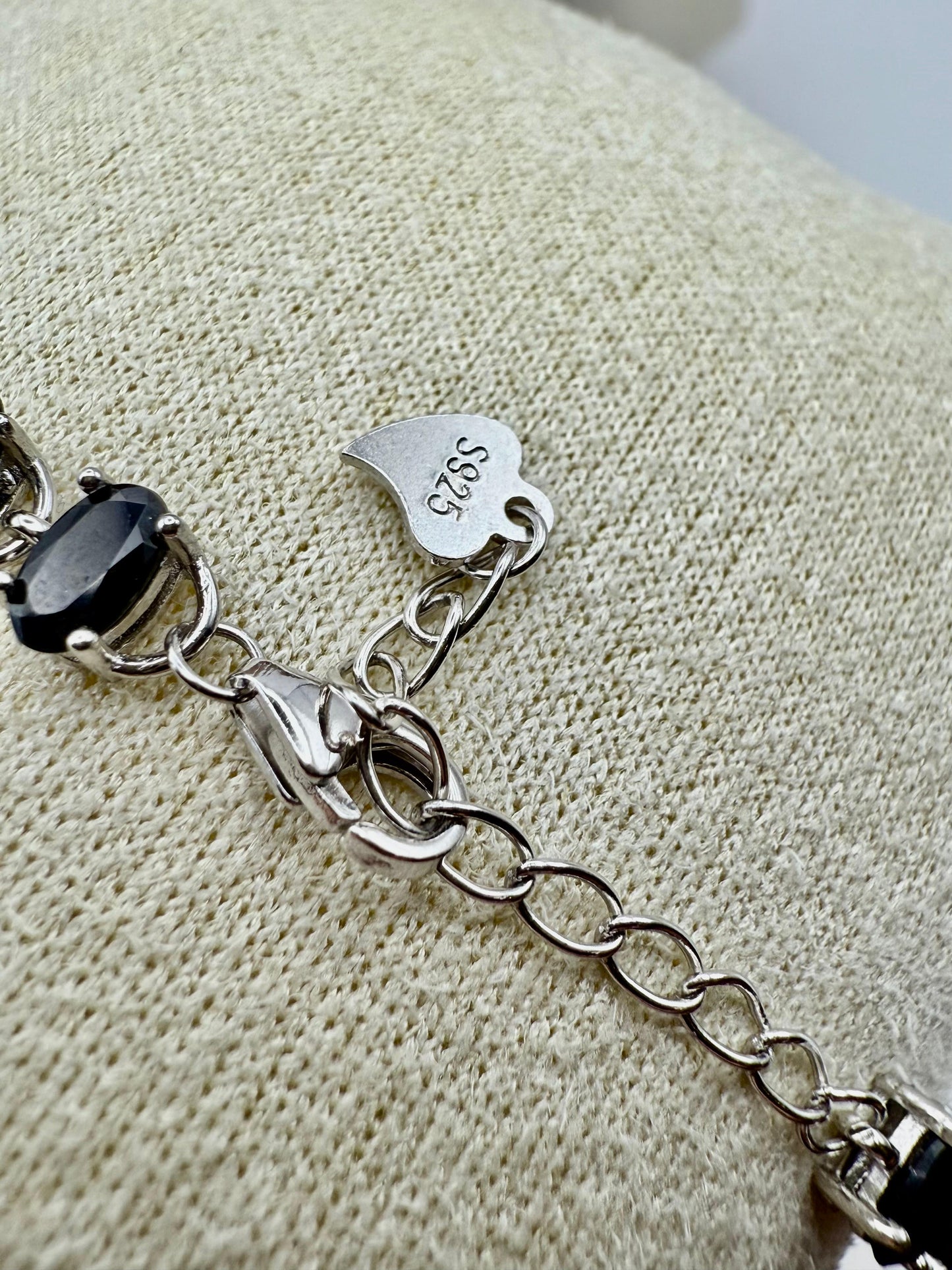 Oval Sapphire Bracelet Sterling Silver 925