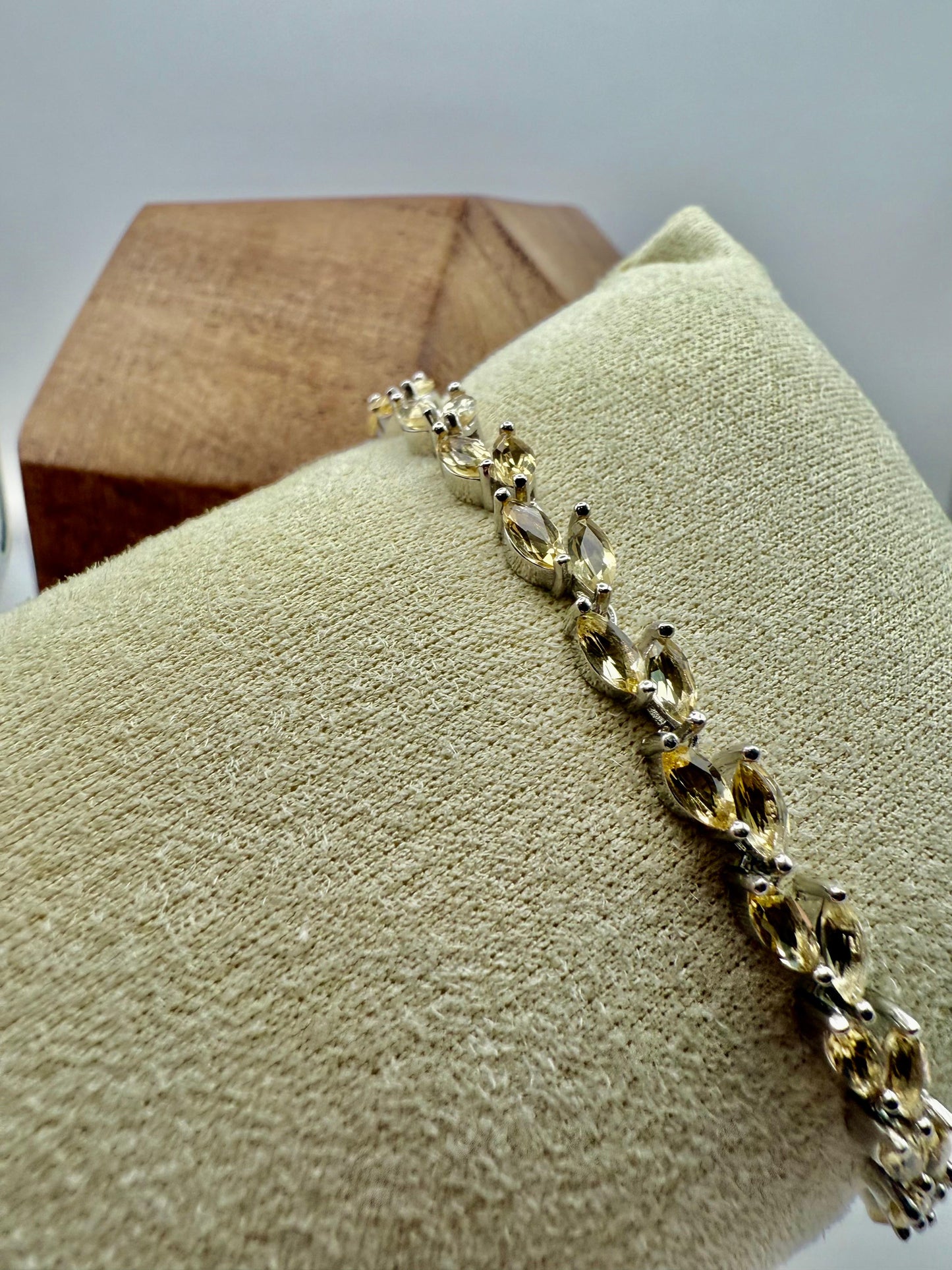 Marquise cut Citrine Bracelet Sterling Silver 925