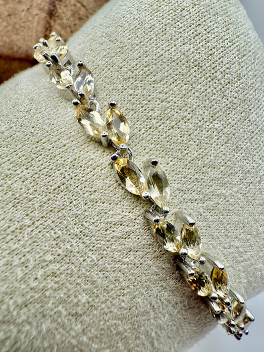 Marquise cut Citrine Bracelet Sterling Silver 925