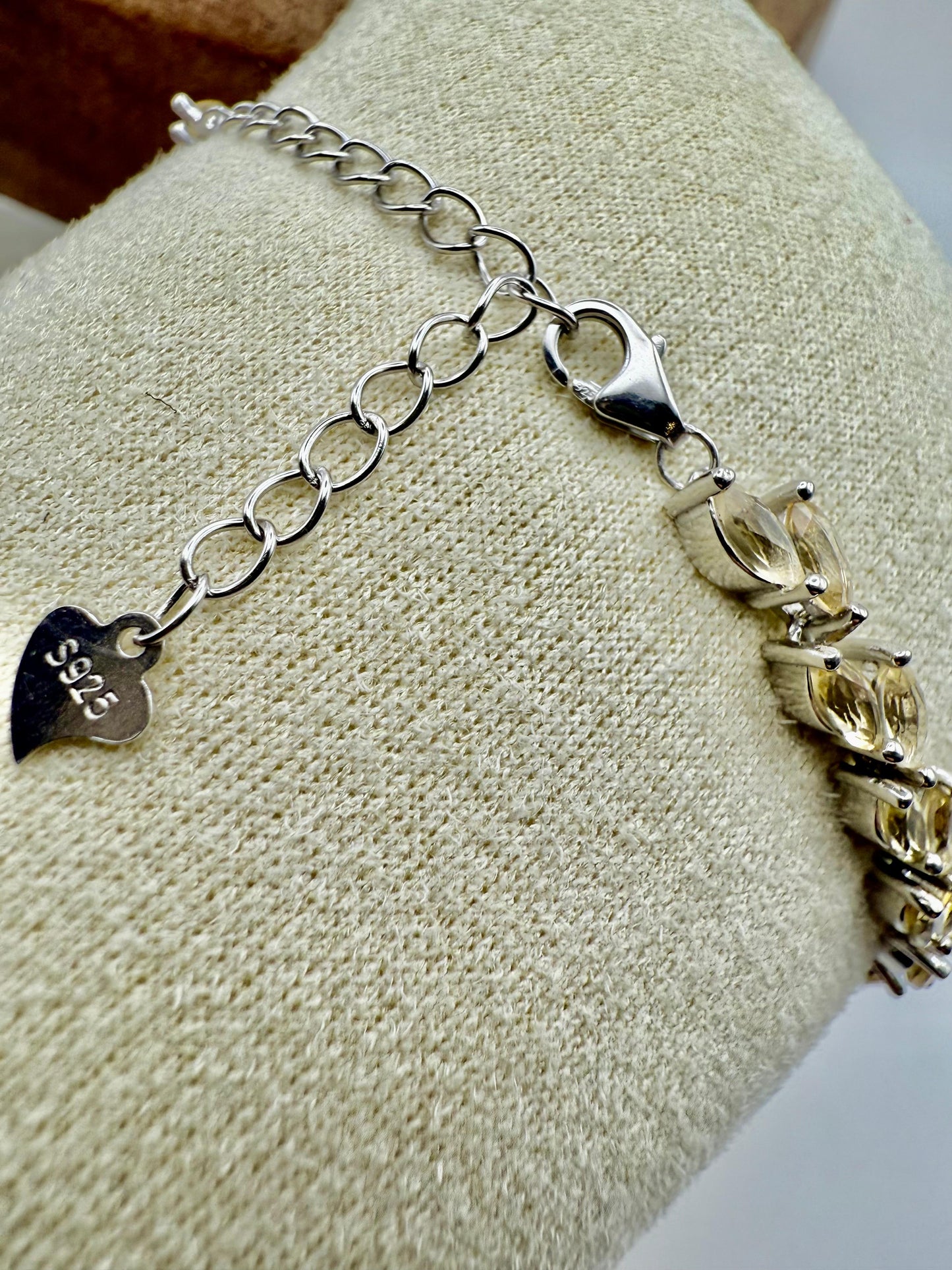 Marquise cut Citrine Bracelet Sterling Silver 925