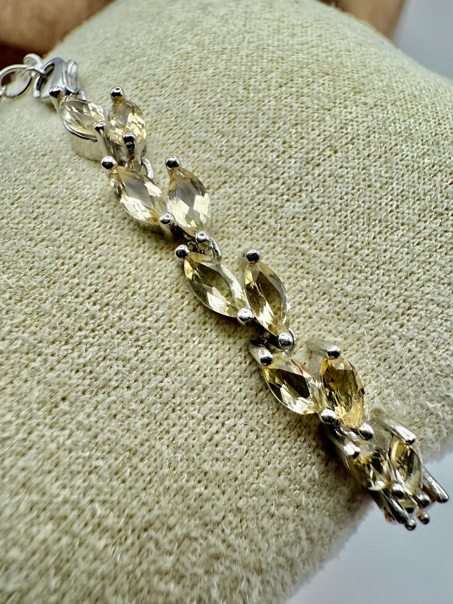 Marquise cut Citrine Bracelet Sterling Silver 925