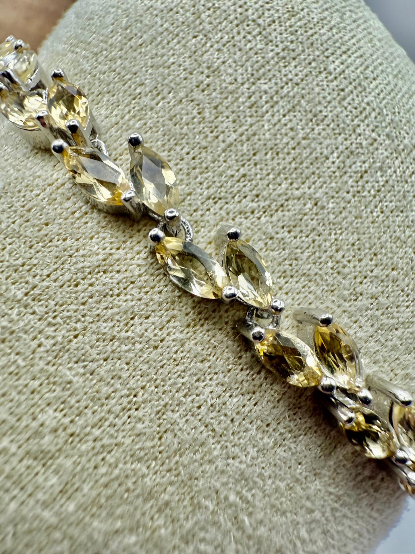 Marquise cut Citrine Bracelet Sterling Silver 925